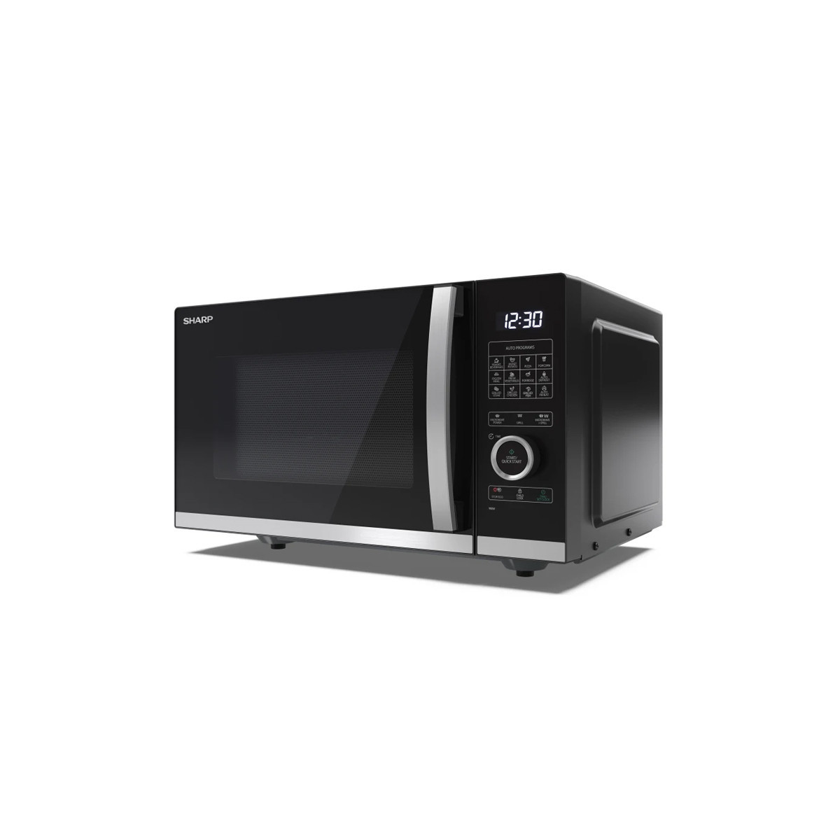 SHARP YC-QG234AE-B - FORNO A MICROONDE 23L - FLATBED - 1000W - CONTROLLO DIGITALE - 11 LIVELLI DI POTENZA - BLACK/SILVER