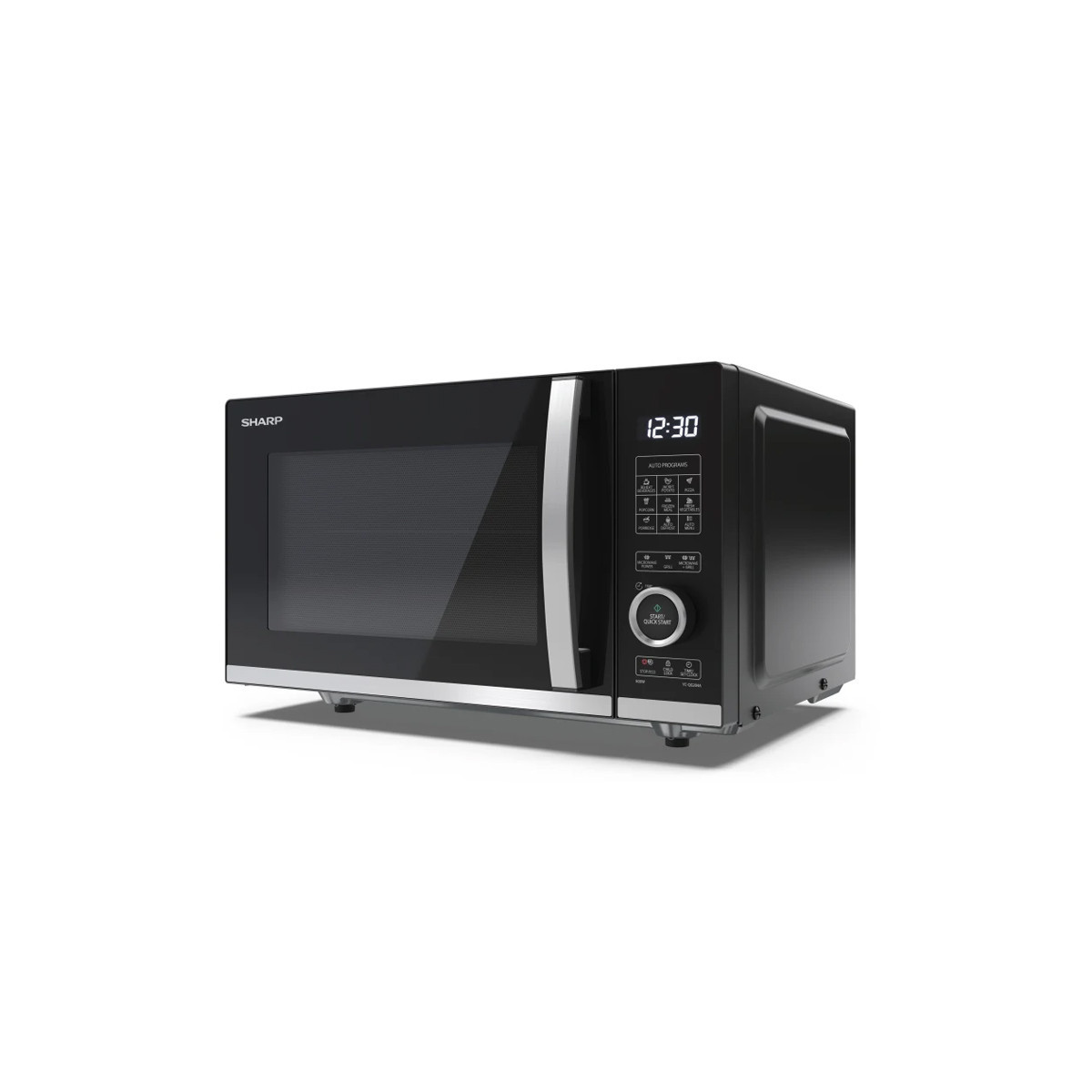 SHARP YC-QG204AE-B - FORNO A MICROONDE 20L - FLATBED - 800W - CONTROLLO DIGITALE - 11 LIVELLI DI POTENZA - BLACK/SILVER