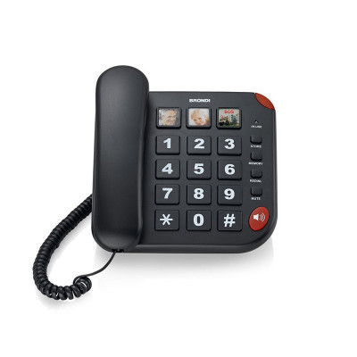 BRONDI BRAVO 15 (NERO) - TELEFONO CORDED - TASTI GRANDI - VIVAVOCE