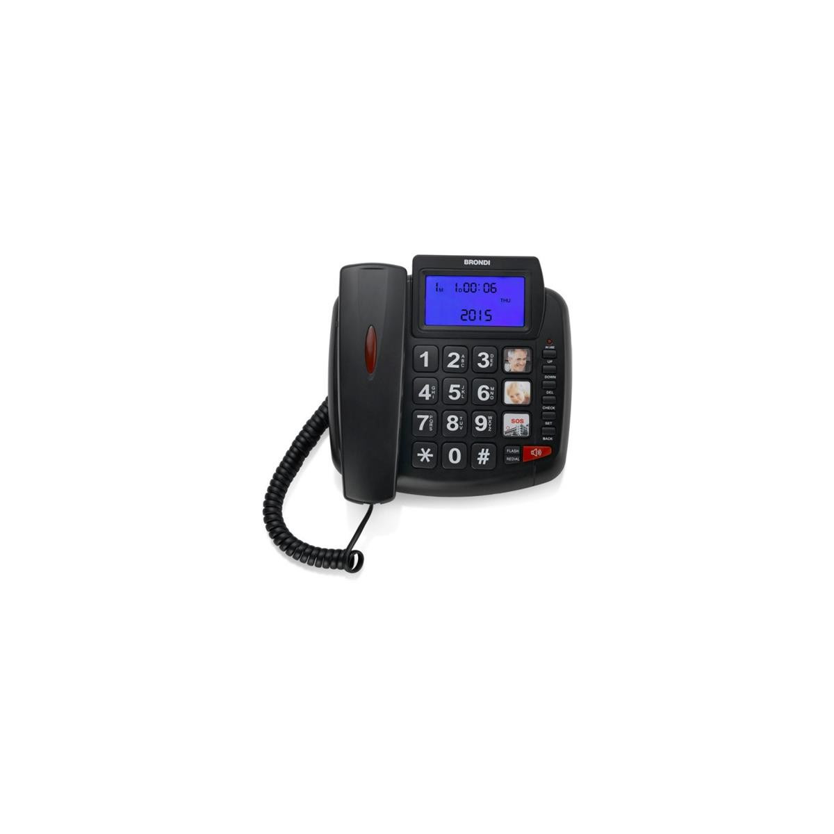 BRONDI BRAVO 90 LCD (NERO) - TELEFONO CORDED - LCD - TASTI GRANDI - VIVAVOCE - AUDIO BOOST