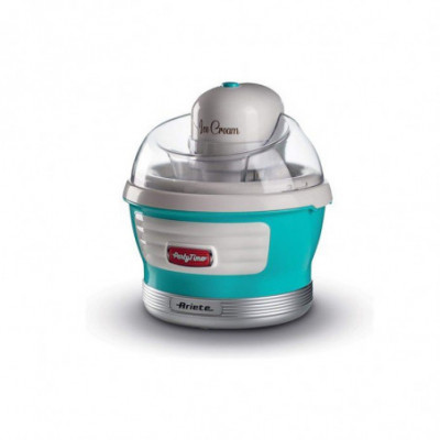 ARIETE ICE CREAM MAKER PARTY TIME (0643/01) - GELATIERA - CESTELLO REFRIGERANTE DOPPIO ISOLAMENTO - 12W - CELESTE