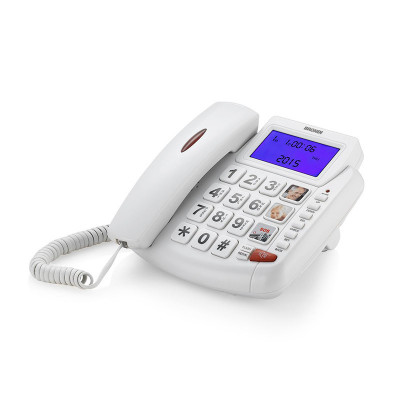 BRONDI BRAVO 90 LCD (BIANCO) - TELEFONO CORDED - LCD - TASTI GRANDI - VIVAVOCE - AUDIO BOOST