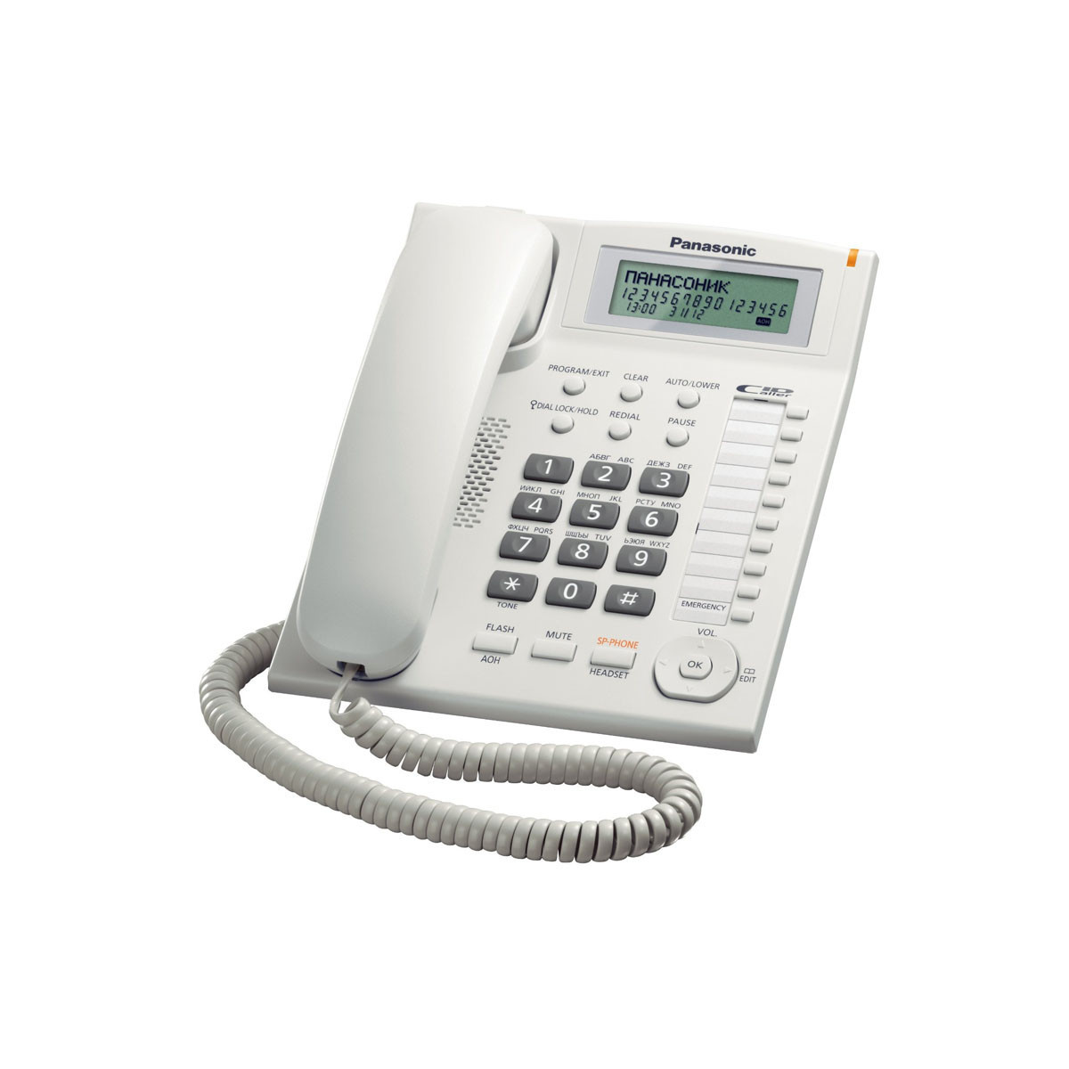 PANASONIC KX-TS880 (BIANCO) - TELEFONO CORDED - DISPLAY - VIVAVOCE - ID CHIAMANTE