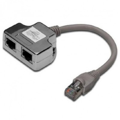 SDOPPIATORE SCHERMATO STP PER CAT. 5E PER 2 LINEE RJ45 (DN-93904)