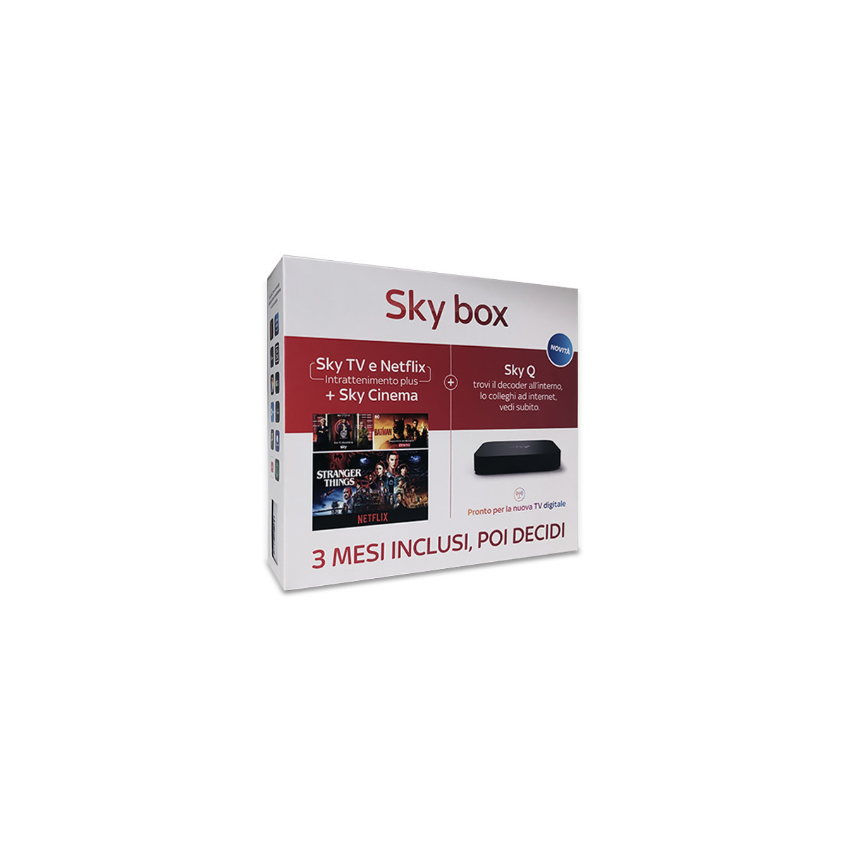 SKY BOX (RED) - DECODER SKYQ + VISIONE GRATIS 3 MESI (TV + NETFLIX + CINEMA)