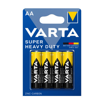 VARTA SUPER HEAVY DUTY - BLISTER 4 STILO AA ZINCO-CARBONE