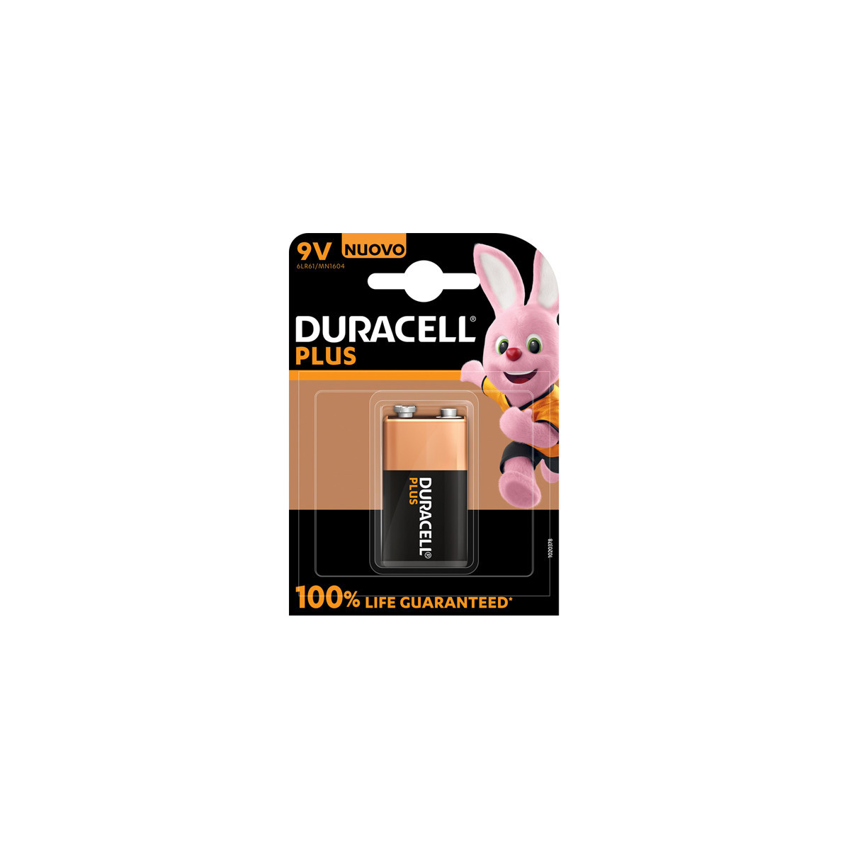 BATTERIA ALCALINA DURACELL PLUS 9V 6LR61/MN1604