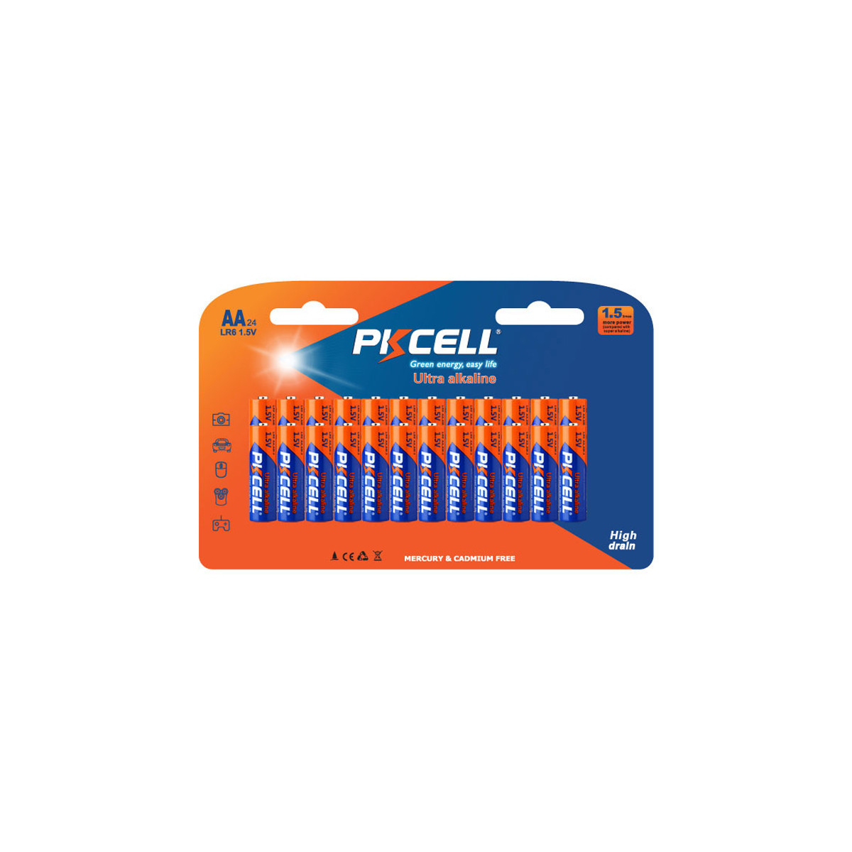 PKCELL ULTRA ALCALINE BLISTER 24 STILO AA LR6