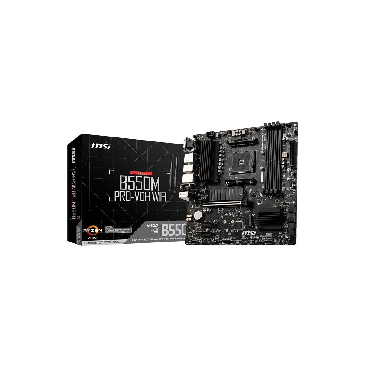 MSI B550M PRO-VDH WIFI - MAINBOARD MICRO ATX - DDR4 - SOCKET AM4 - HDMI - VGA - DP