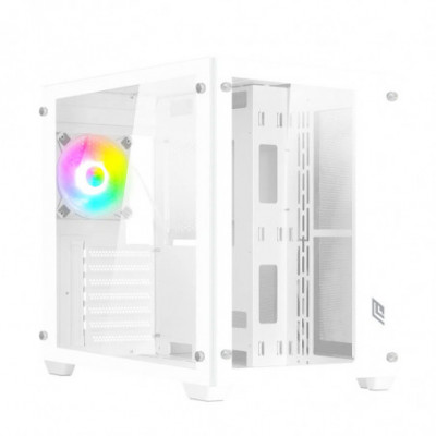 NOUA VISION Z111 - CASE MID TOWER - BIANCO - DOPPIA CAMERA - FRONTALE E SIDE IN VETRO - VENTOLA ARGB