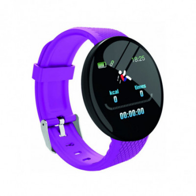 SMART FITNESS WATCH AKAI KFIT120 PURPLE - LCD 13 ROUND PEDOMETRO CARDIO MON. SO