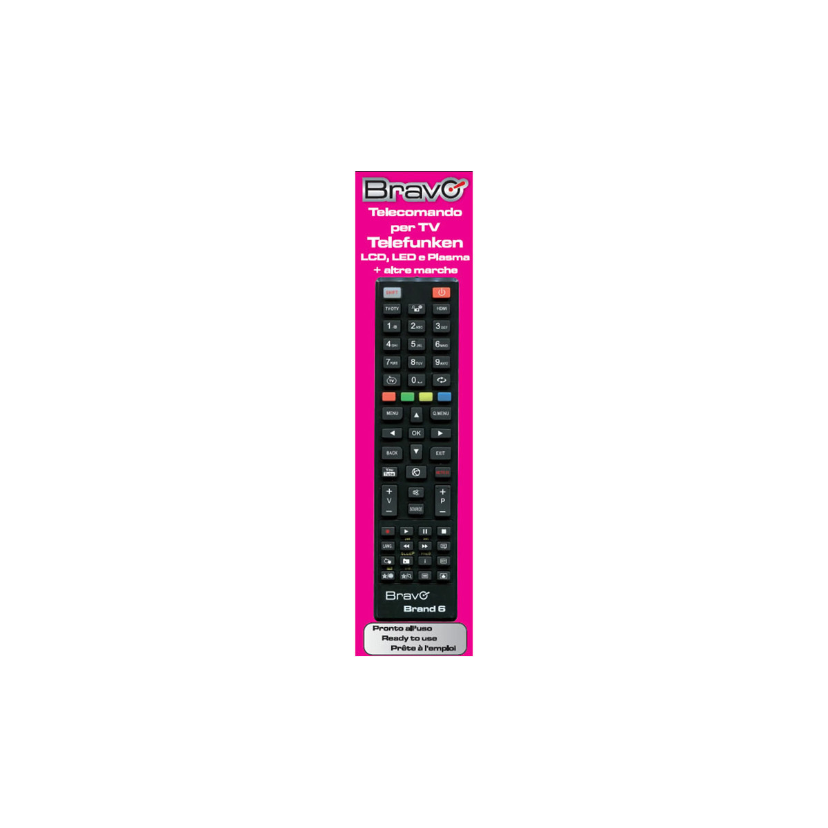 BRAVO BRAND 6 (90202066) - TELECOMANDO COMPATIBILE PER TV TELEFUNKEN / VESTEL