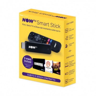 SKY SMART STICK NOW TV YELLOW + 3 MESI DI FILM - SERIE TV - SHOW