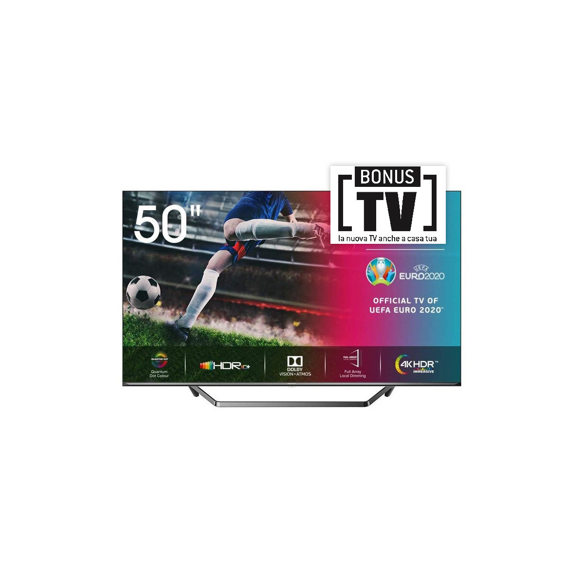 HISENSE 50U7QF - 50 SMART TV ULED 4K - DOLBY ATMOS - HDR10+ - LOCAL DIMMING - CONTROLLO VOCALE - TIVUSAT - BLACK - IT