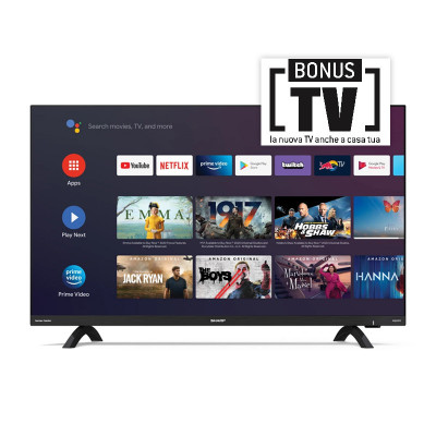 SHARP 32DI2E - 32 ANDROID TV LED HD - FRAMELESS - AUDIO HARMAN KARDON - BLACK - IT