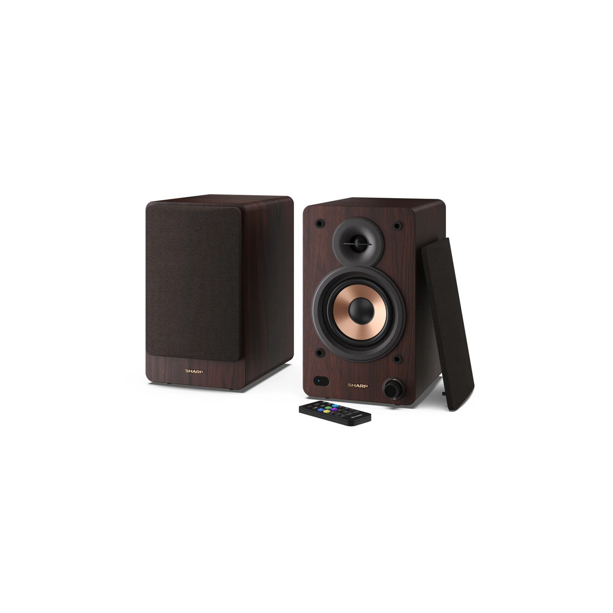 SHARP CP-SS30(BR) - ALTOPARLANTI ATTIVI DA DESKTOP - 60W RMS - CHASSIS LEGNO - BLUETOOTH 5.0 - USB - BROWN