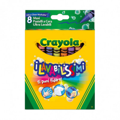 CRAYOLA I LAVABILISSIMI (52-3282) - 8 MAXI PASTELLI A CERA LAVABILI