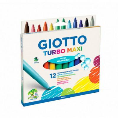 GIOTTO TURBO MAXI - SCATOLA 12 PENNARELLI LAVABILI