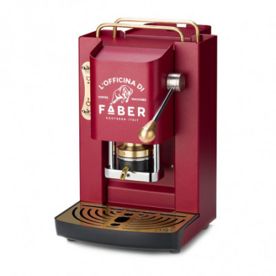 FABER PRO DELUXE ROSSO CILIEGIA - MACCHINA PER CAFFE'' - PRESSACIALDA IN OTTONE - ELETTROVALVOLA E TERMOSTATO 95 - TELAIO IN ACC