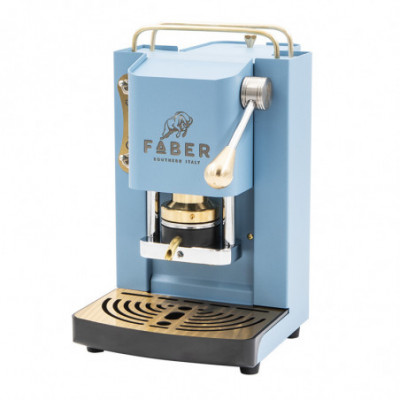 FABER MINI PRO DELUXE TURCHESE - MACCHINA PER CAFFE'' - PRESSACIALDA IN OTTONE - ELETTROVALVOLA E TERMOSTATO 95 - TELAIO IN ACCI