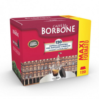 CAFFE'' BORBONE MISCELA DECISA (NERA) - BOX 120 CAPSULE COMPATIBILI LAVAZZA A MODO MIO