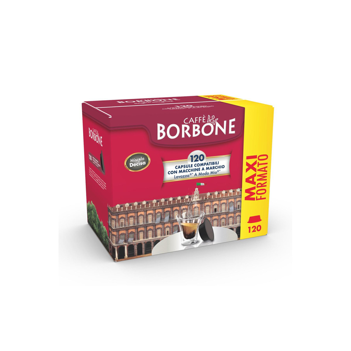 CAFFE'' BORBONE MISCELA DECISA (NERA) - BOX 120 CAPSULE COMPATIBILI LAVAZZA A MODO MIO