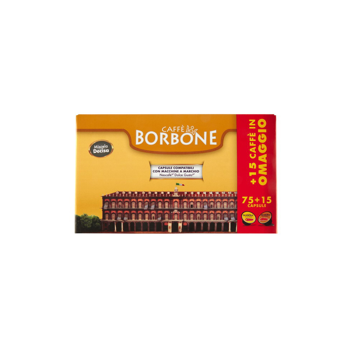 CAFFE'' BORBONE MISCELA DECISA (NERA) - BOX 90 CAPSULE COMPATIBILI NESCAFE'' DOLCE GUSTO