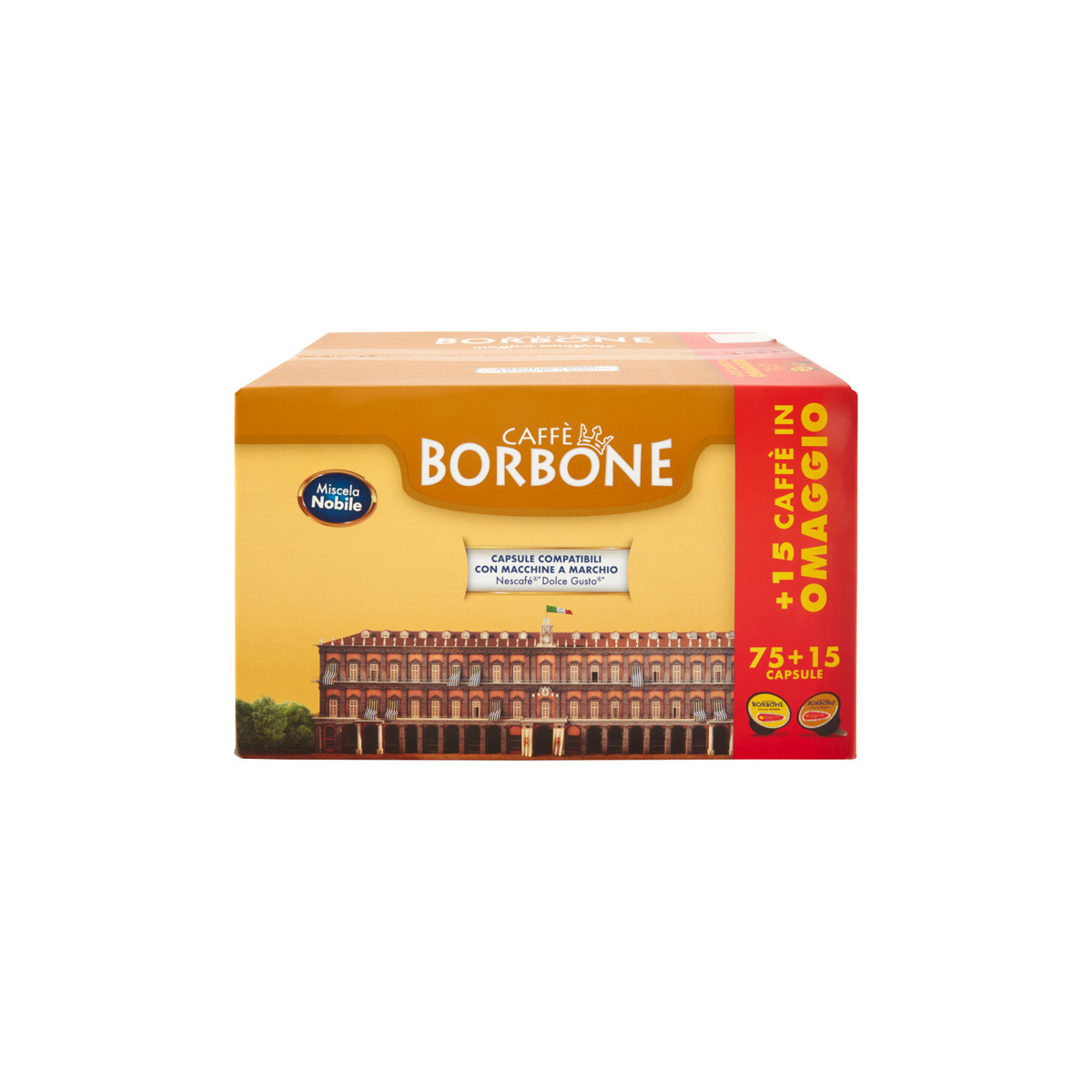 CAFFE'' BORBONE MISCELA NOBILE (BLU) - BOX 90 CAPSULE COMPATIBILI NESCAFE'' DOLCE GUSTO