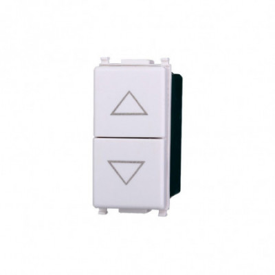 ETTROIT PULSANTE DOPPIO SALISCENDI - SERIE STARLIGHT - BIANCO (EV1202) Compatibile Vimar Plana