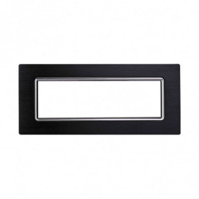 ETTROIT PLACCA IN ALLUMINIO 7 MODULI - SERIE SPACE - NERO (LN86702) Compatibile BTicino Living