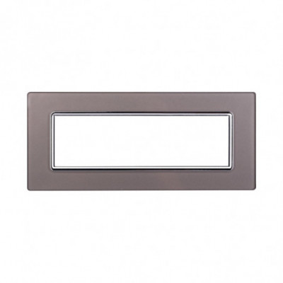 ETTROIT PLACCA IN VETRO 7 MODULI - SERIE SPACE - SILVER (LN84706) Compatibile BTicino Living