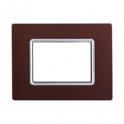 ETTROIT PLACCA IN ALLUMINIO 3 MODULI - SERIE SPACE - BRONZO (LN86310)