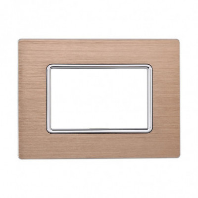 ETTROIT PLACCA IN ALLUMINIO 3 MODULI - SERIE SPACE - ORO (LN86311)