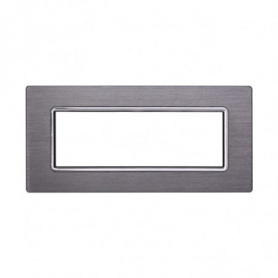 ETTROIT PLACCA IN ALLUMINIO 7 MODULI - SERIE SPACE - SILVER (LN86706) Compatibile BTicino Living