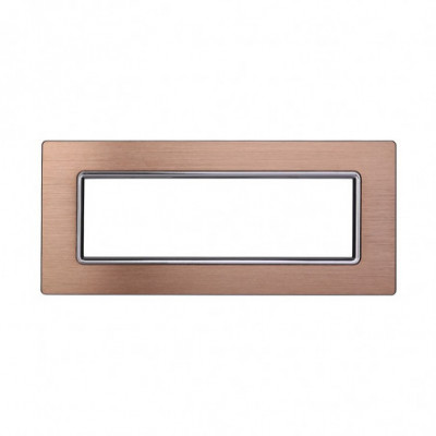 ETTROIT PLACCA IN ALLUMINIO 7 MODULI - SERIE SPACE - ORO (LN86711) Compatibile BTicino Living