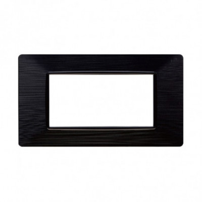 ETTROIT PLACCA IN PLASTICA 4 MODULI - SERIE STARLIGHT - NERO SATINATO (EV85414) Compatibile Vimar Plana