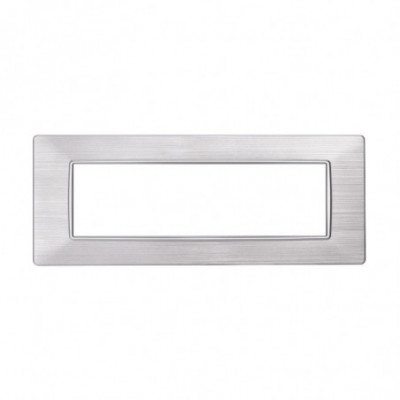 ETTROIT PLACCA IN PLASTICA 7 MODULI - SERIE STARLIGHT - ARGENTO SATINATO (EV85615) Compatibile Vimar Plana