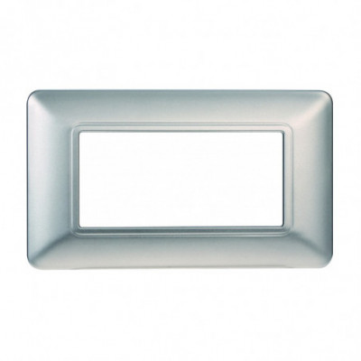 ETTROIT PLACCA IN PLASTICA 4 MODULI - SERIE SOLAR - SILVER (MT83406) Compatibile BTicino Matix