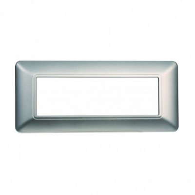 ETTROIT PLACCA IN PLASTICA 6 MODULI - SERIE SOLAR - SILVER (MT83606) Compatibile BTicino Matix