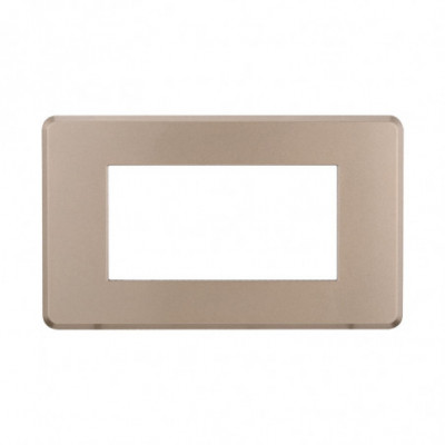 ETTROIT PLACCA SLIM 4 MODULI - SERIE MOON - ACCIAIO BRONZO (AN87410) Compatibile ABB Axolute