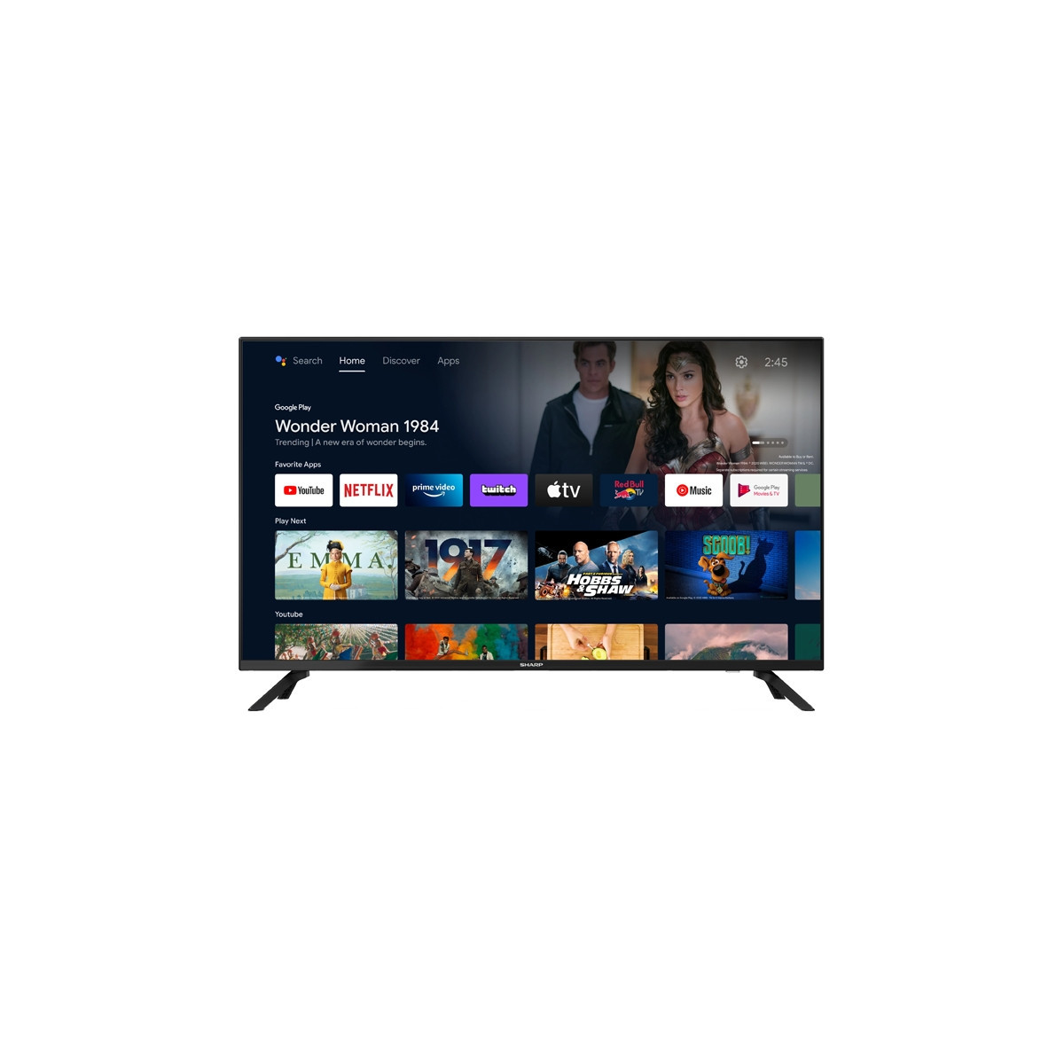 SHARP 40FG2EA - 40 ANDROID TV LED FRAMELESS FHD - DOLBY AUDIO - CONTROLLO VOCALE - CHROMECAST - BLACK - IT