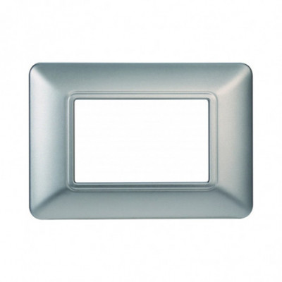 ETTROIT PLACCA IN PLASTICA 3 MODULI - SERIE SOLAR - SILVER (MT83306) Compatibile BTicino Matix