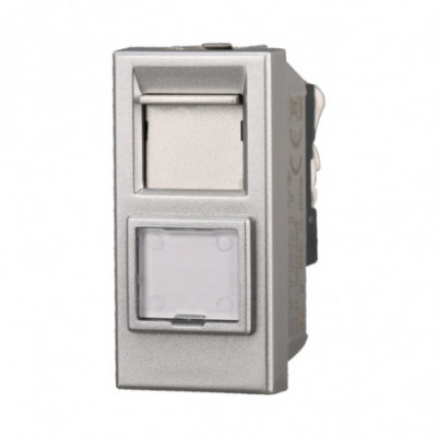 ETTROIT PRESA RETE RJ45 CAT.6 - SERIE MOON - GRIGIO (AG2356) Compatibile BTicino Axolute