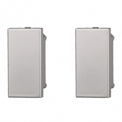 ETTROIT FALSO POLO 1 MODULO (2PZ) - SERIE MOON - GRIGIO (AG0100) Compatibile ABB Axolute