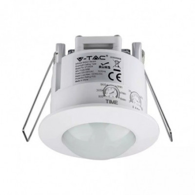 V-TAC VT-8029 (BIANCO) - SENSORE DI MOVIMENTO E CREPUSCOLARE A INCASSO - RILEVAZIONE 6 METRI - IP20