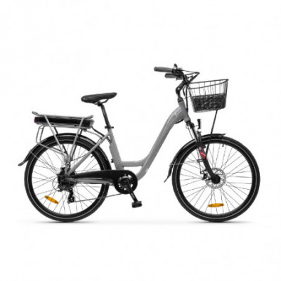 LANCIA Y INCANTO (LN-BI-220001) CITY E-BIKE (GRIGIO) - BICICLETTA ELETTRICA - RUOTE 26X1.50 - MOTORE BAFANG 250W 36V - BATTERIA