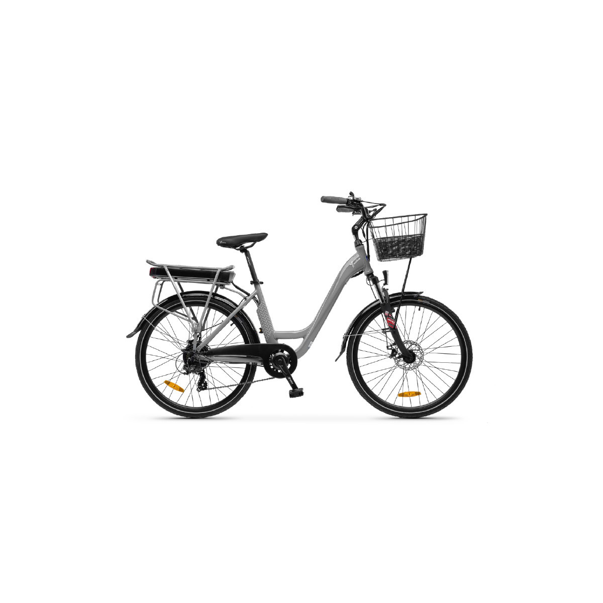 LANCIA Y INCANTO (LN-BI-220001) CITY E-BIKE (GRIGIO) - BICICLETTA ELETTRICA - RUOTE 26X1.50 - MOTORE BAFANG 250W 36V - BATTERIA