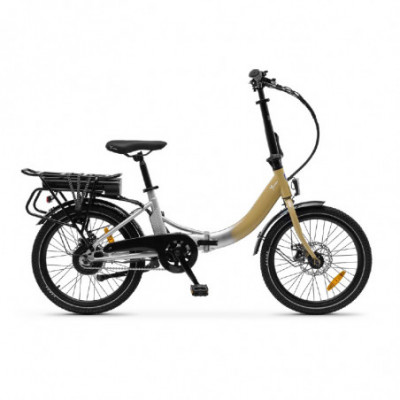 LANCIA Y BRIO (LN-BI-220004 ) FOLDING CITY E-BIKE (SILVER/GOLD) - BICICLETTA ELETTRICA - RUOTE 20X1.95 Kenda - MOTORE BAFANG 250