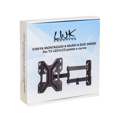 LINK LKBR16 - STAFFA PORTA TV DA 13 A 43 - 3 SNODI - MAX 25KG - VESA 200x200