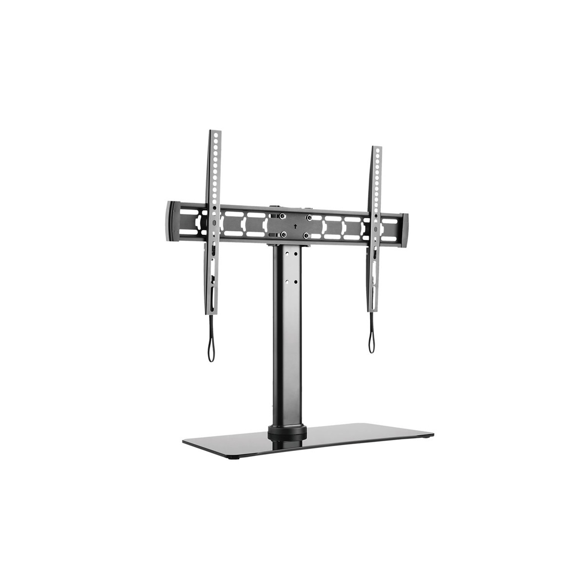 BRAVO TV STAND 1 - STAFFA DA TAVOLO CON BASE IN CRISTALLO TEMPERATO PER TV 32/55 - MAX 40 KG - VESA 600X400